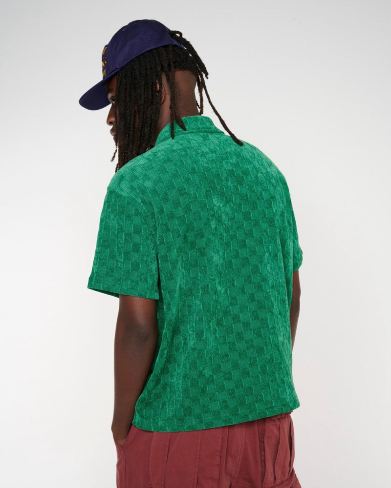 Green Brain Dead Knit Check Half Zip Shirt | AU 3120768-XW