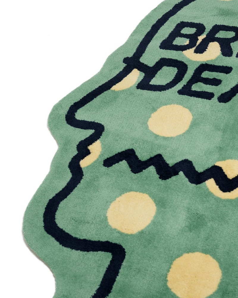 Green Brain Dead Logo Head Polka Dot 6ft Rug | AU 8156920-CY