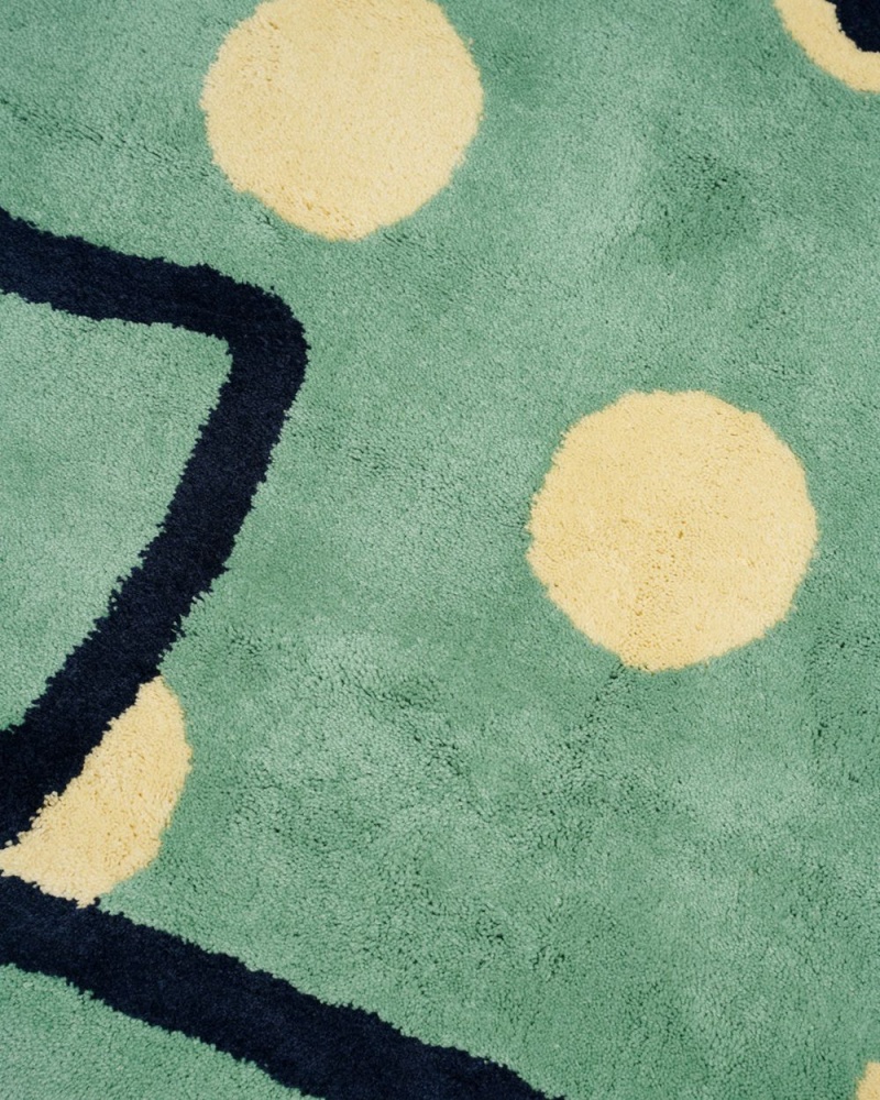 Green Brain Dead Logo Head Polka Dot 6ft Rug | AU 8156920-CY