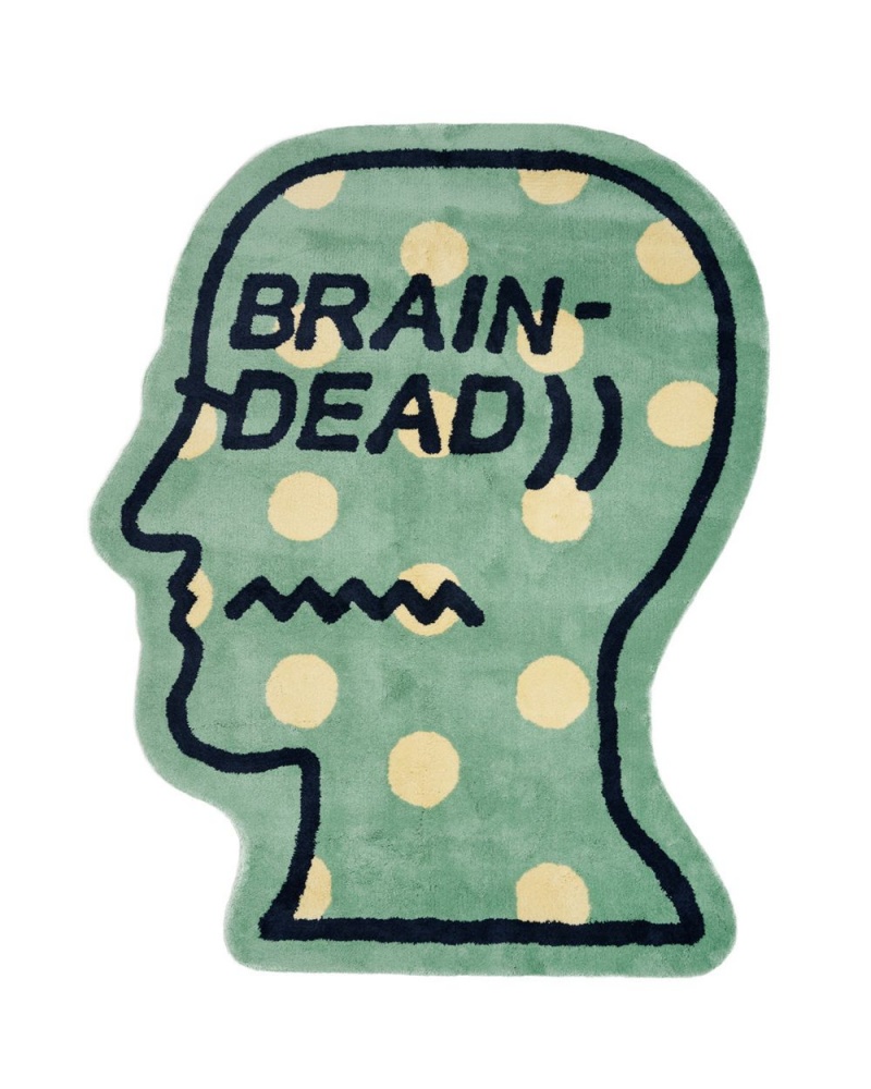 Green Brain Dead Logo Head Polka Dot 6ft Rug | AU 8156920-CY