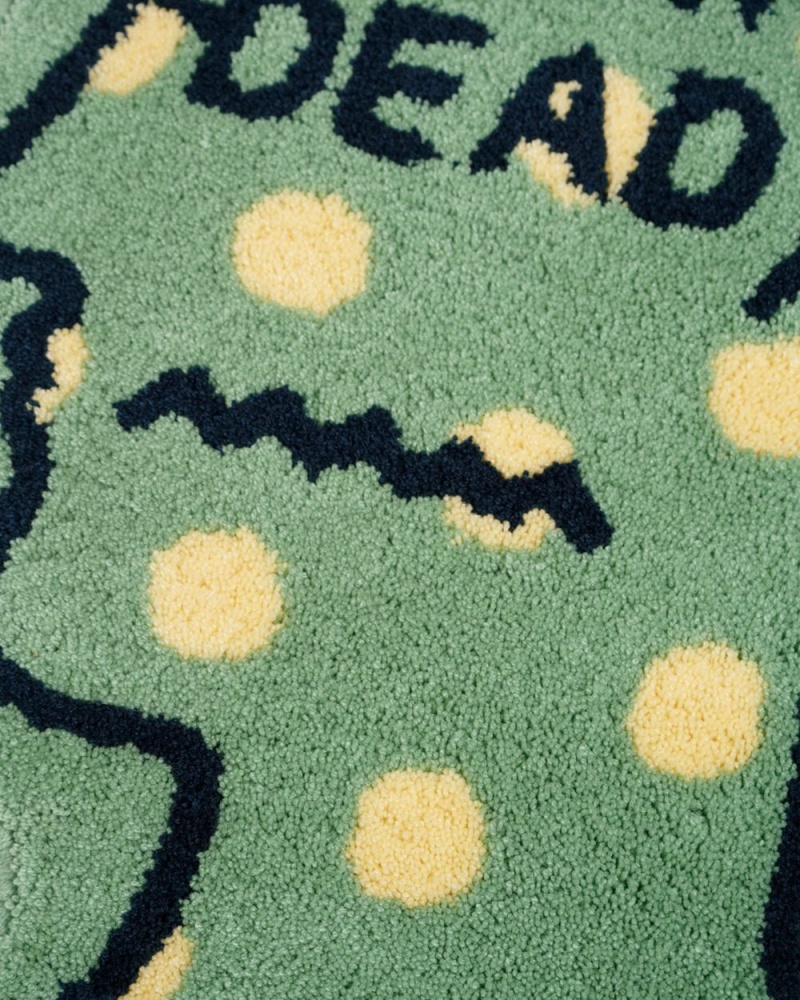 Green Brain Dead Logo Head Polka Dot Small Rug | AU 6178034-YC