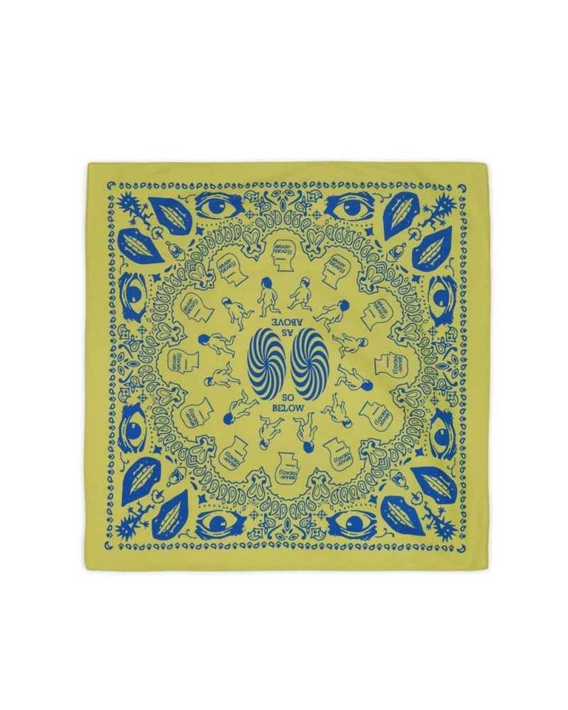 Green Brain Dead Logohead Paisley Bandana Homeware | AU 6401983-GY