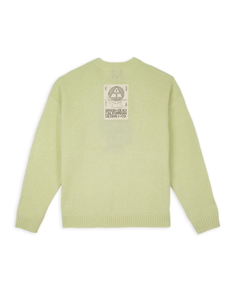 Green Brain Dead Logohead Pile Crewneck Sweater | AU 2659743-VC