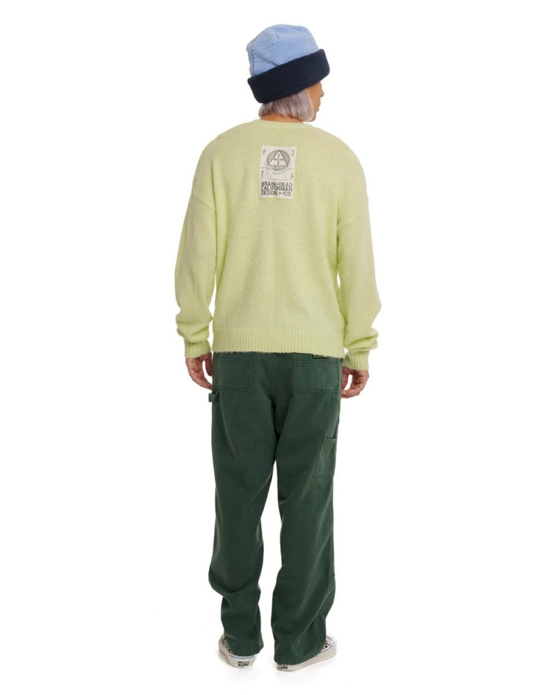 Green Brain Dead Logohead Pile Crewneck Sweater | AU 2659743-VC