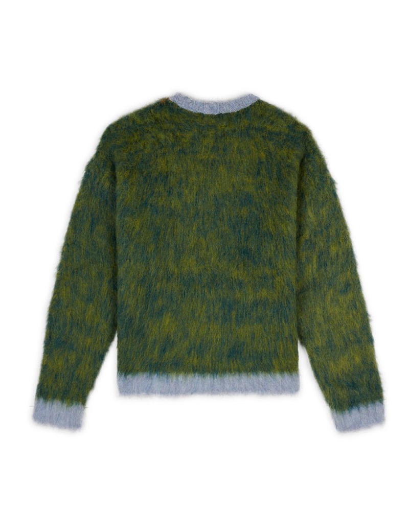 Green Brain Dead Marled Alpaca Crewneck Sweater | AU 2573140-PI