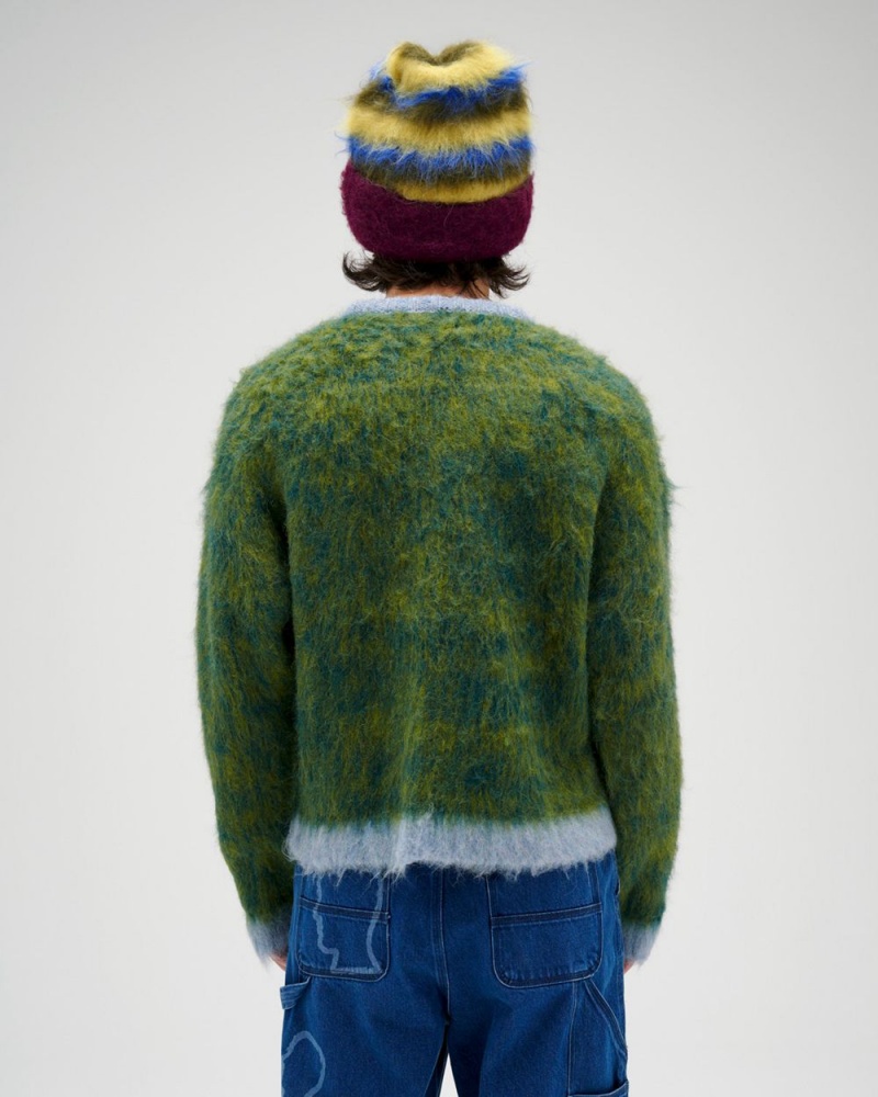 Green Brain Dead Marled Alpaca Crewneck Sweater | AU 2573140-PI