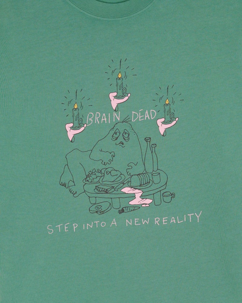 Green Brain Dead New Reality T-Shirt | AU 7642390-YC