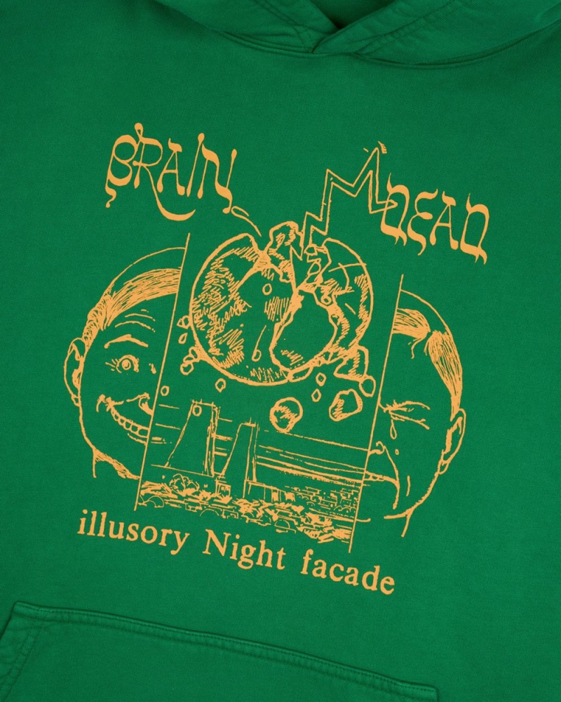 Green Brain Dead Night Facade Hoodie | AU 5760124-FB