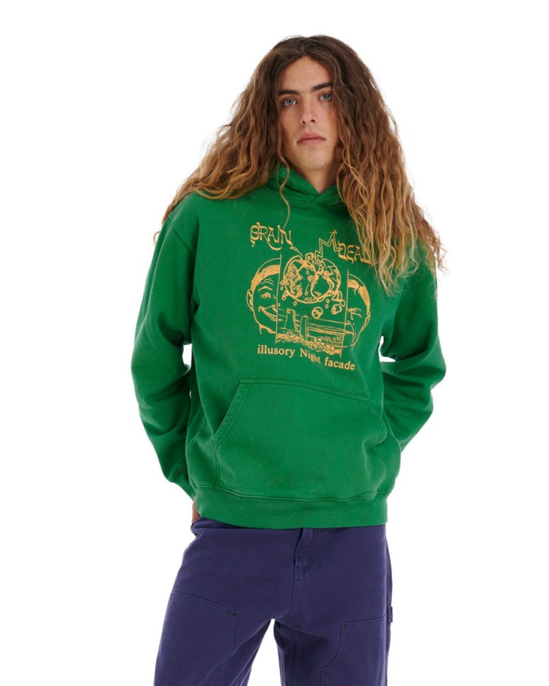 Green Brain Dead Night Facade Hoodie | AU 5760124-FB