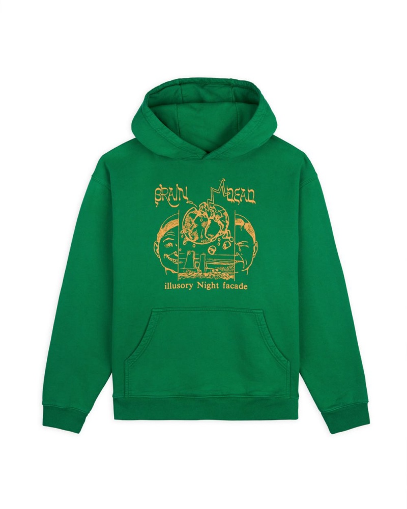 Green Brain Dead Night Facade Hoodie | AU 5760124-FB