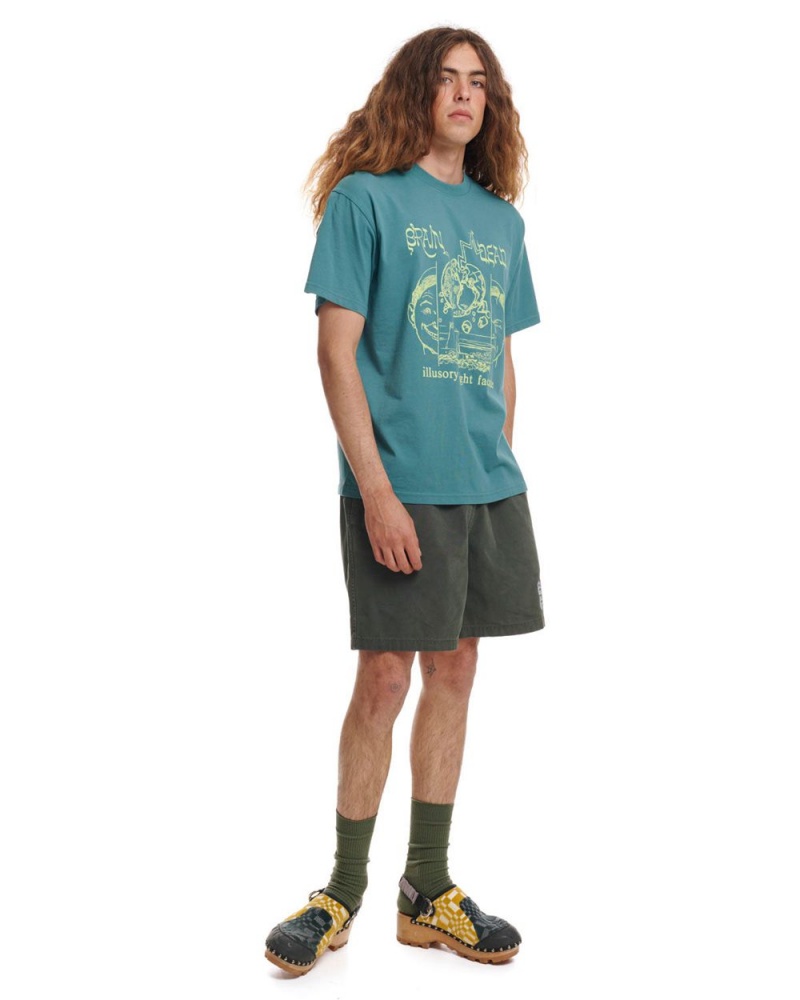 Green Brain Dead Night Facade T-Shirt | AU 6275981-ZT