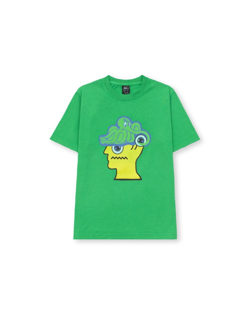 Green Brain Dead Octopus Kids T-Shirt | AU 0365482-UW