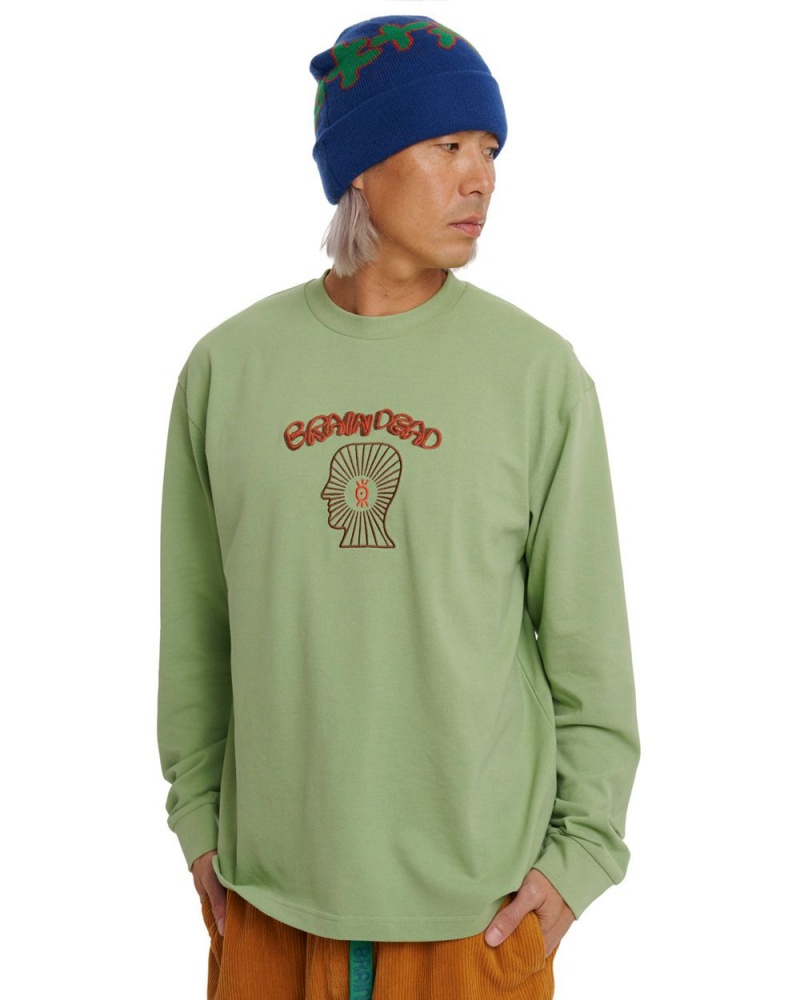 Green Brain Dead Oracle Pique Long Sleeve Shirt | AU 7128305-RX