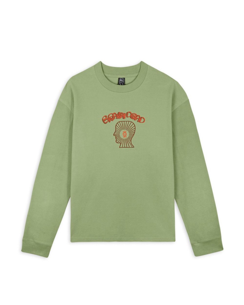 Green Brain Dead Oracle Pique Long Sleeve Shirt | AU 7128305-RX