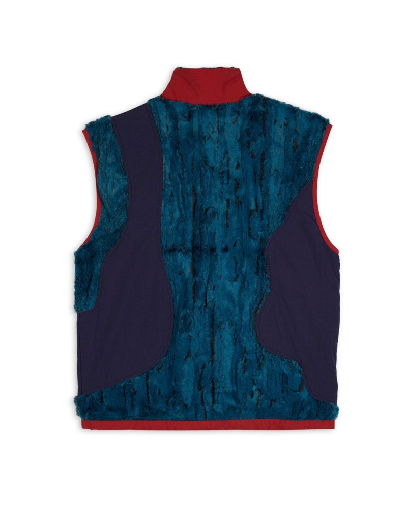 Green Brain Dead Organic Paneled Fur Vest | AU 0629538-HM