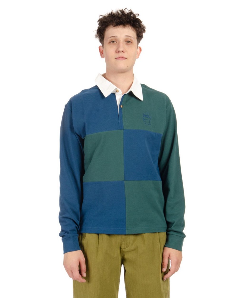 Green Brain Dead Paneled Rugby Shirt | AU 1703658-OV