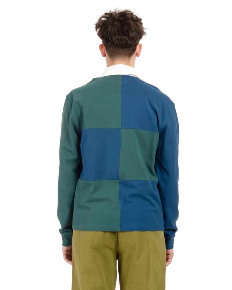 Green Brain Dead Paneled Rugby Shirt | AU 1703658-OV