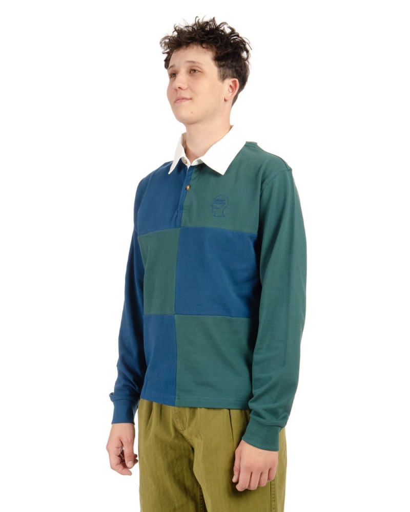 Green Brain Dead Paneled Rugby Shirt | AU 1703658-OV