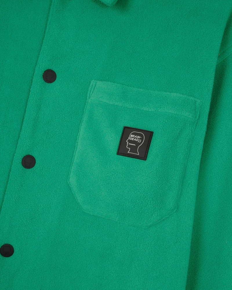 Green Brain Dead Polar Fleece Climber Shirt | AU 6084193-UT