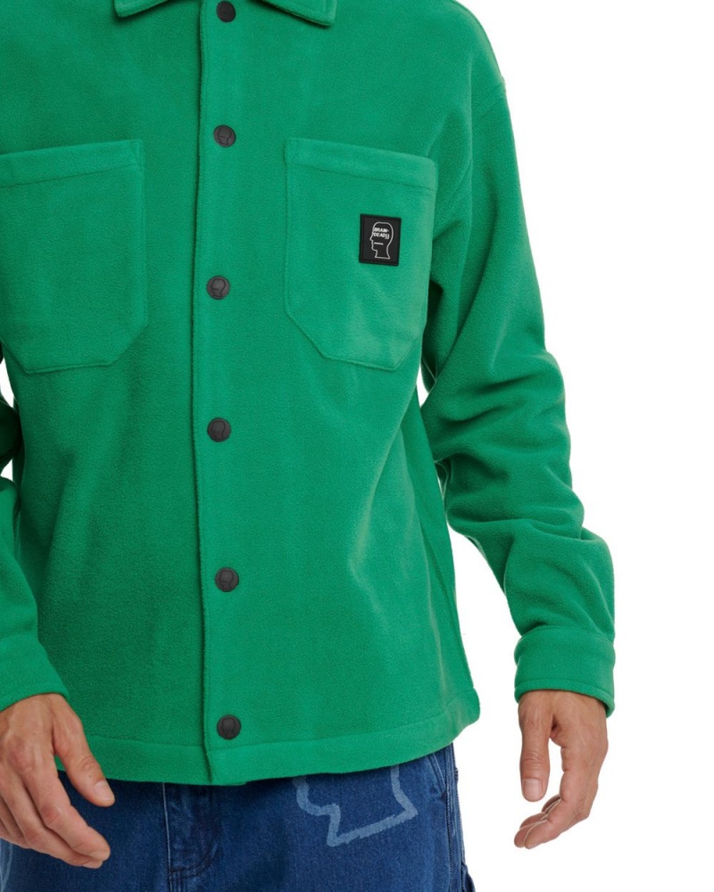 Green Brain Dead Polar Fleece Climber Shirt | AU 6084193-UT