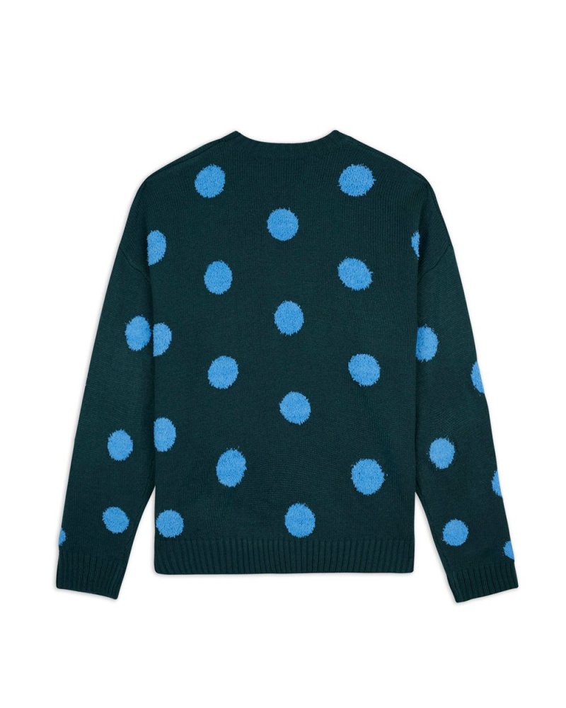 Green Brain Dead Polka Pile Crewneck Sweater | AU 1036478-NU