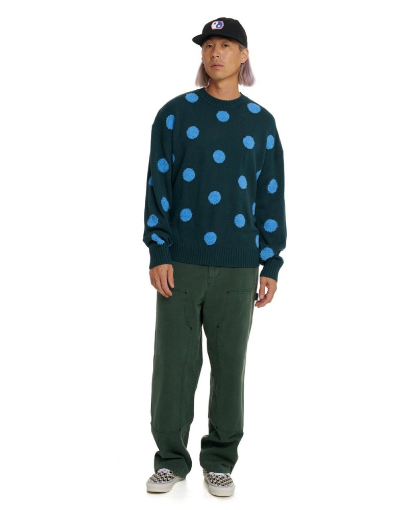 Green Brain Dead Polka Pile Crewneck Sweater | AU 1036478-NU