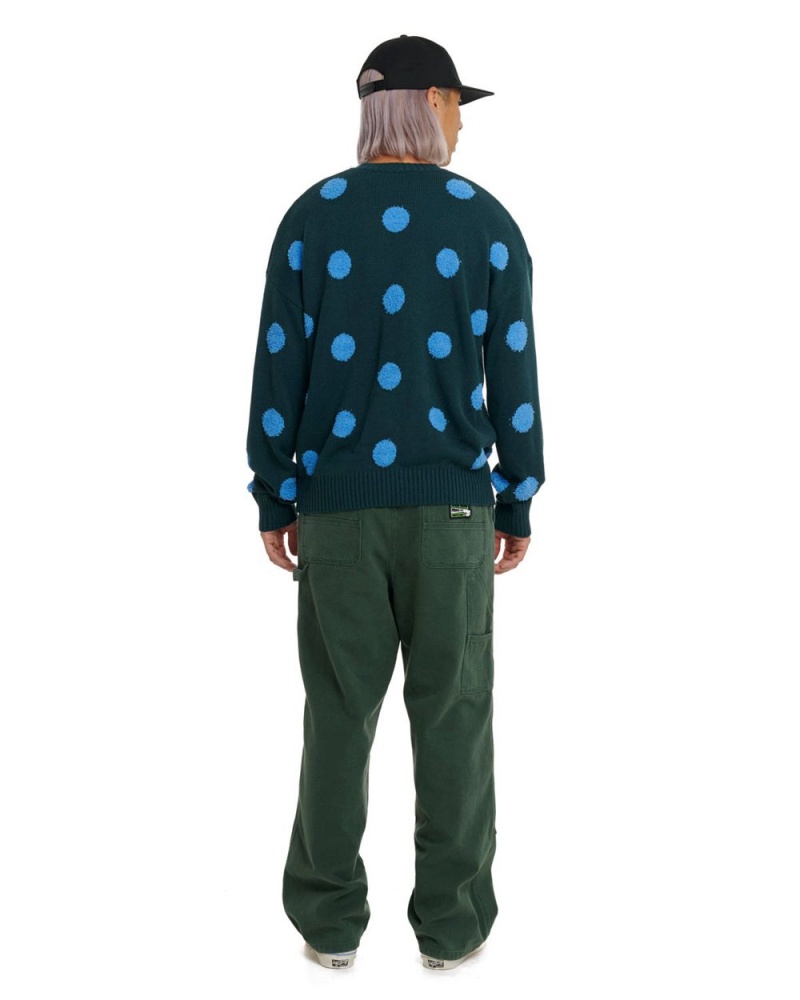 Green Brain Dead Polka Pile Crewneck Sweater | AU 1036478-NU