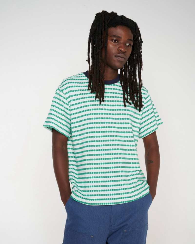 Green Brain Dead Raised Dot Striped T-Shirt | AU 8603954-JB