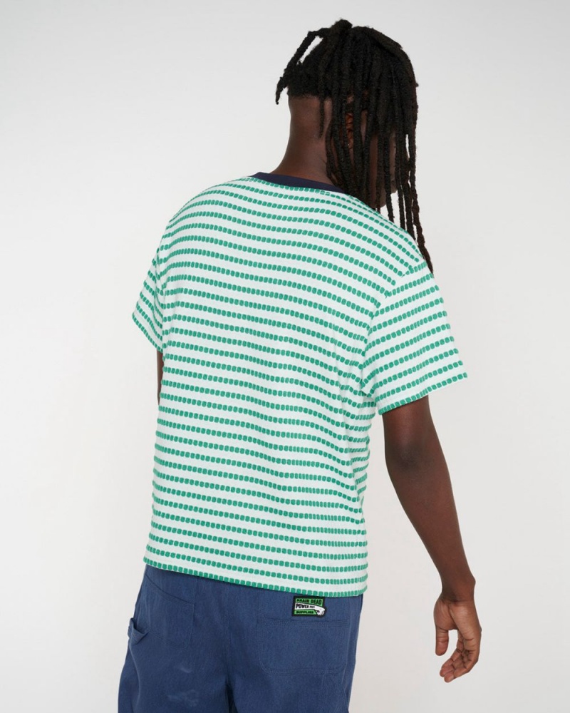 Green Brain Dead Raised Dot Striped T-Shirt | AU 8603954-JB