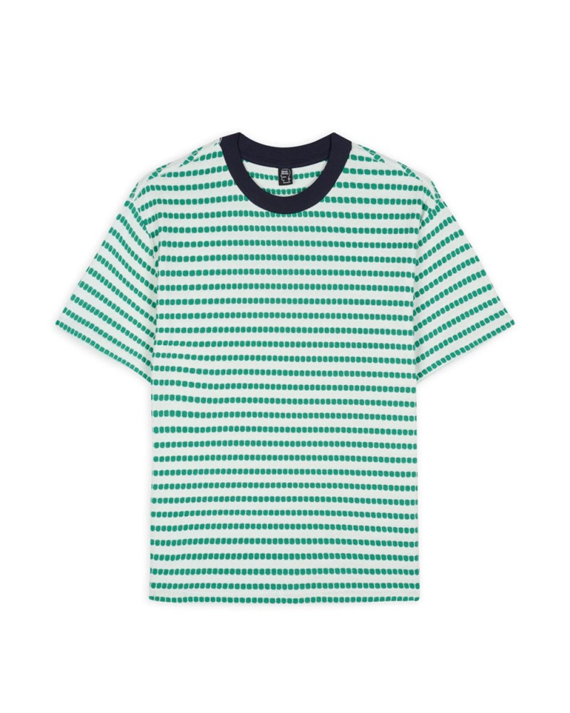 Green Brain Dead Raised Dot Striped T-Shirt | AU 8603954-JB