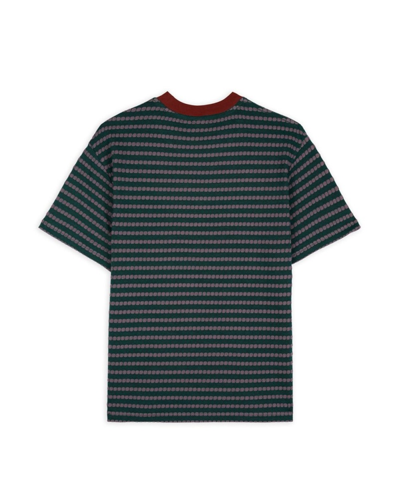 Green Brain Dead Raised Dot Striped T-Shirt | AU 3947602-RO