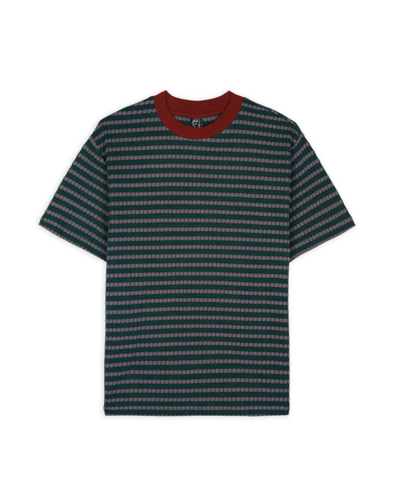 Green Brain Dead Raised Dot Striped T-Shirt | AU 3947602-RO