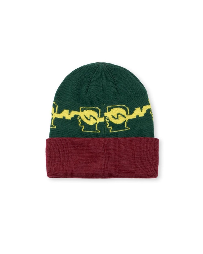 Green Brain Dead Running Logo Head Wool Beanie | AU 9628401-ZC