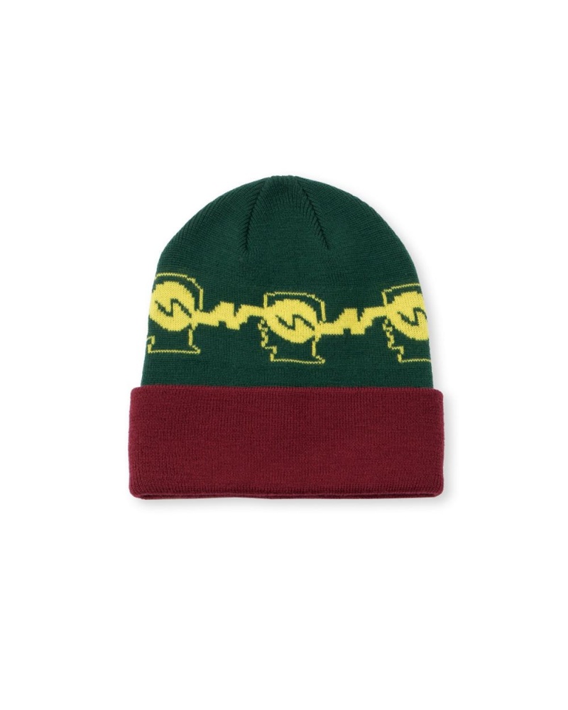 Green Brain Dead Running Logo Head Wool Beanie | AU 9628401-ZC