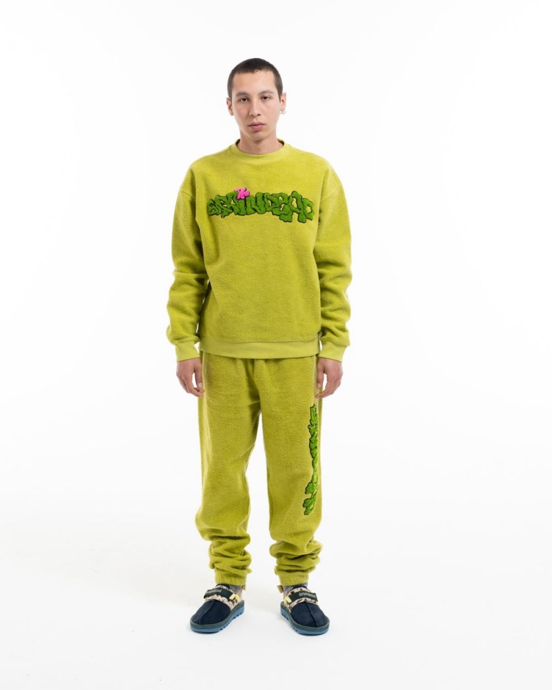 Green Brain Dead Slime Reverse Fleece Crewneck Sweatshirt | AU 8029435-AZ