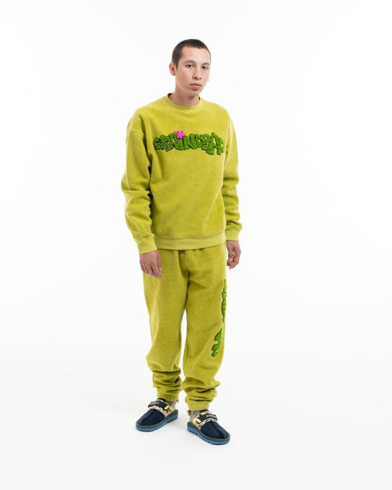 Green Brain Dead Slime Reverse Fleece Crewneck Sweatshirt | AU 8029435-AZ