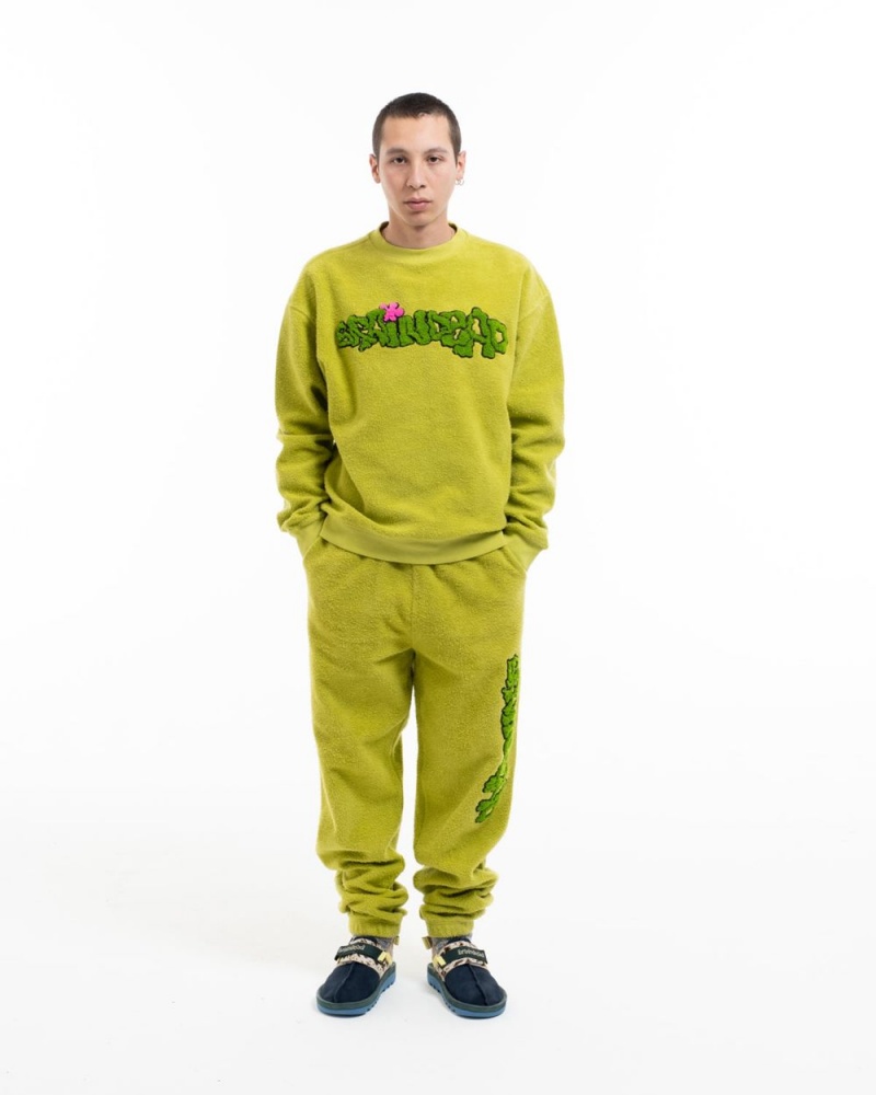 Green Brain Dead Slime Reverse Fleece Crewneck Sweatshirt | AU 8029435-AZ