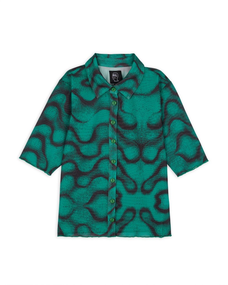 Green Brain Dead Squiggle Hyper Mesh Shirt | AU 1976048-FS