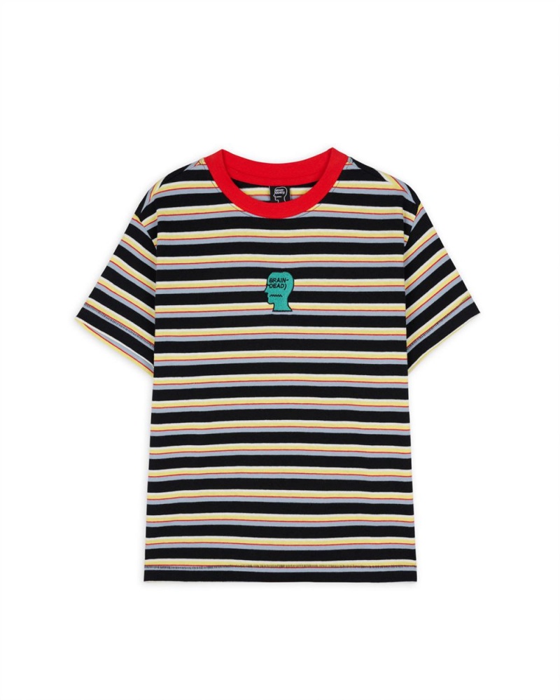 Green Brain Dead Striped Baby Tee T-Shirt | AU 1869524-UZ