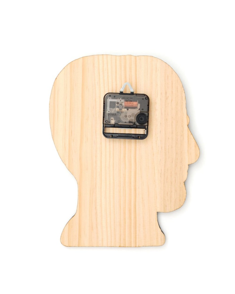 Green Brain Dead Wooden Logo Head Clock Homeware | AU 2895146-KU