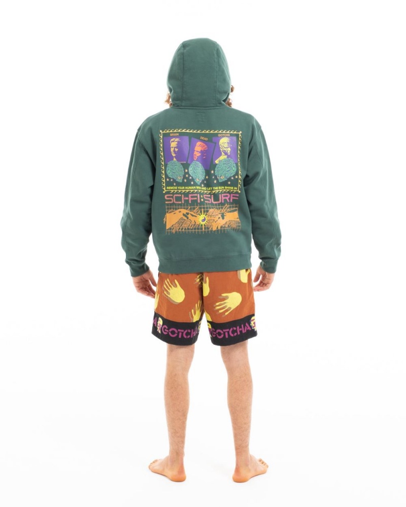 Green Brain Dead X Gotcha Sci-Fi Surf Sweatshirt Hoodie | AU 2830497-OB