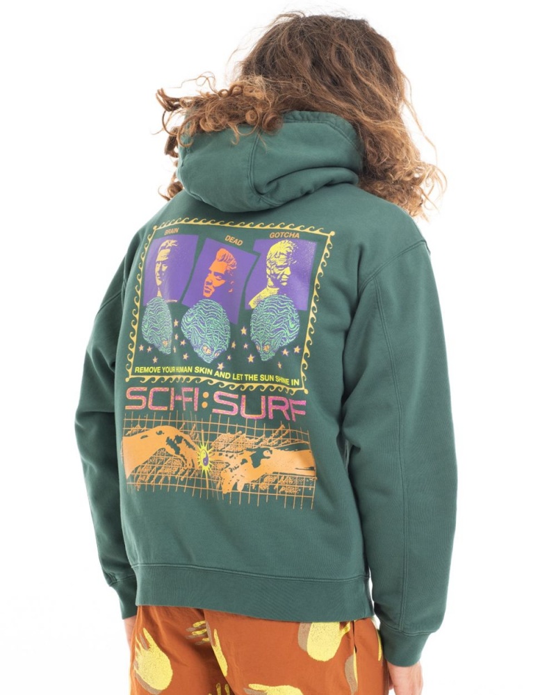 Green Brain Dead X Gotcha Sci-Fi Surf Sweatshirt Hoodie | AU 2830497-OB