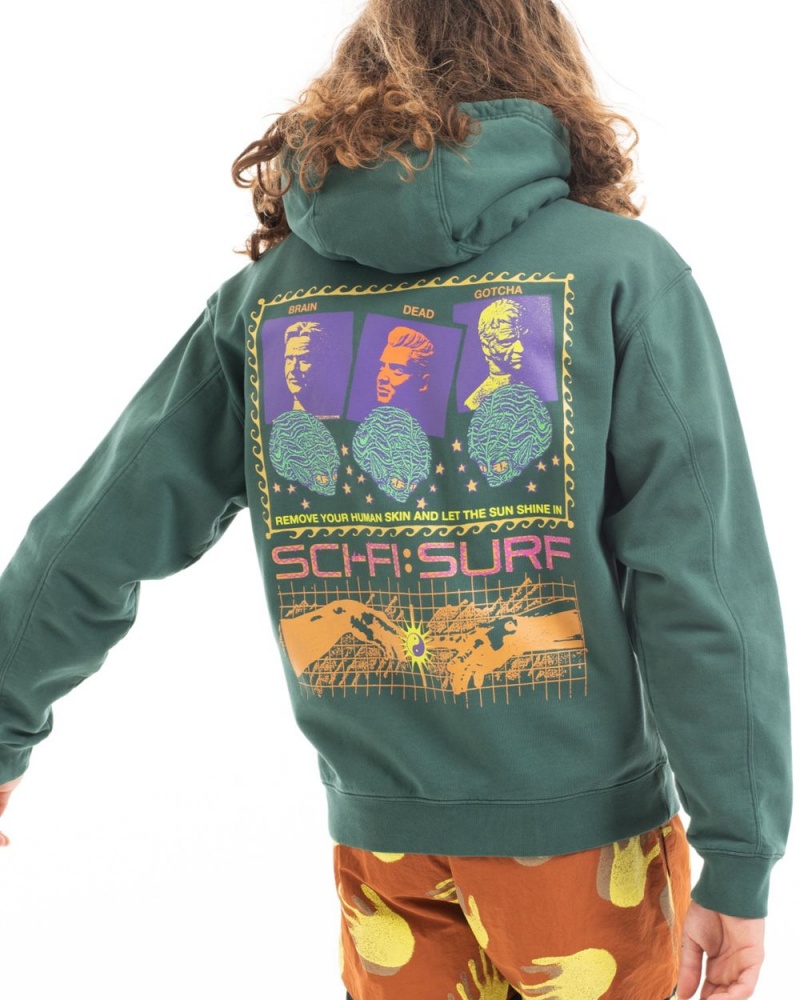 Green Brain Dead X Gotcha Sci-Fi Surf Sweatshirt Hoodie | AU 2830497-OB