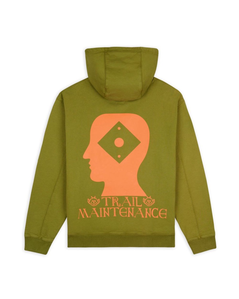 Green Brain Dead X Rapha Logo Lock Sweatshirt Hoodie | AU 8105694-TR