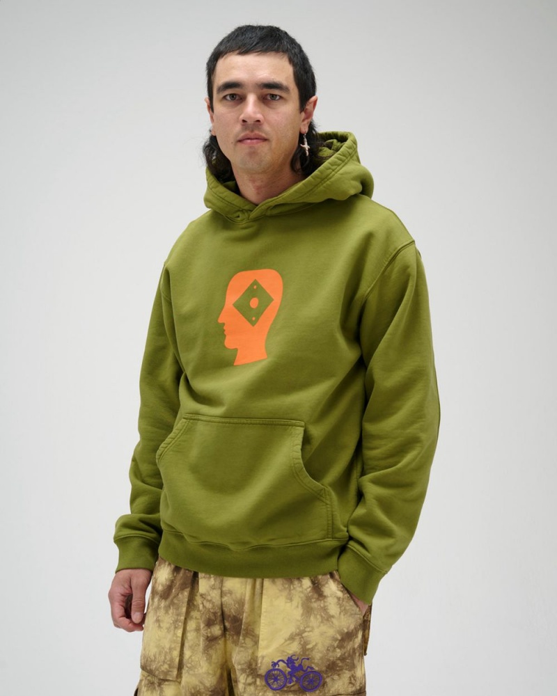 Green Brain Dead X Rapha Logo Lock Sweatshirt Hoodie | AU 8105694-TR