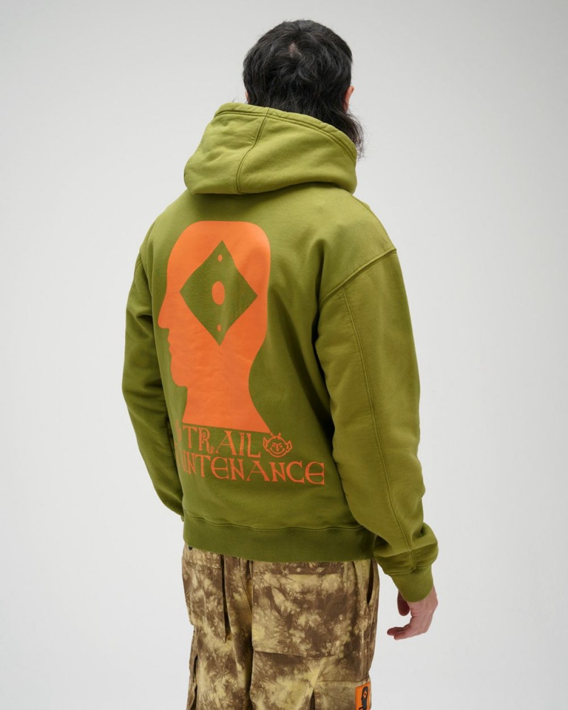 Green Brain Dead X Rapha Logo Lock Sweatshirt Hoodie | AU 8105694-TR