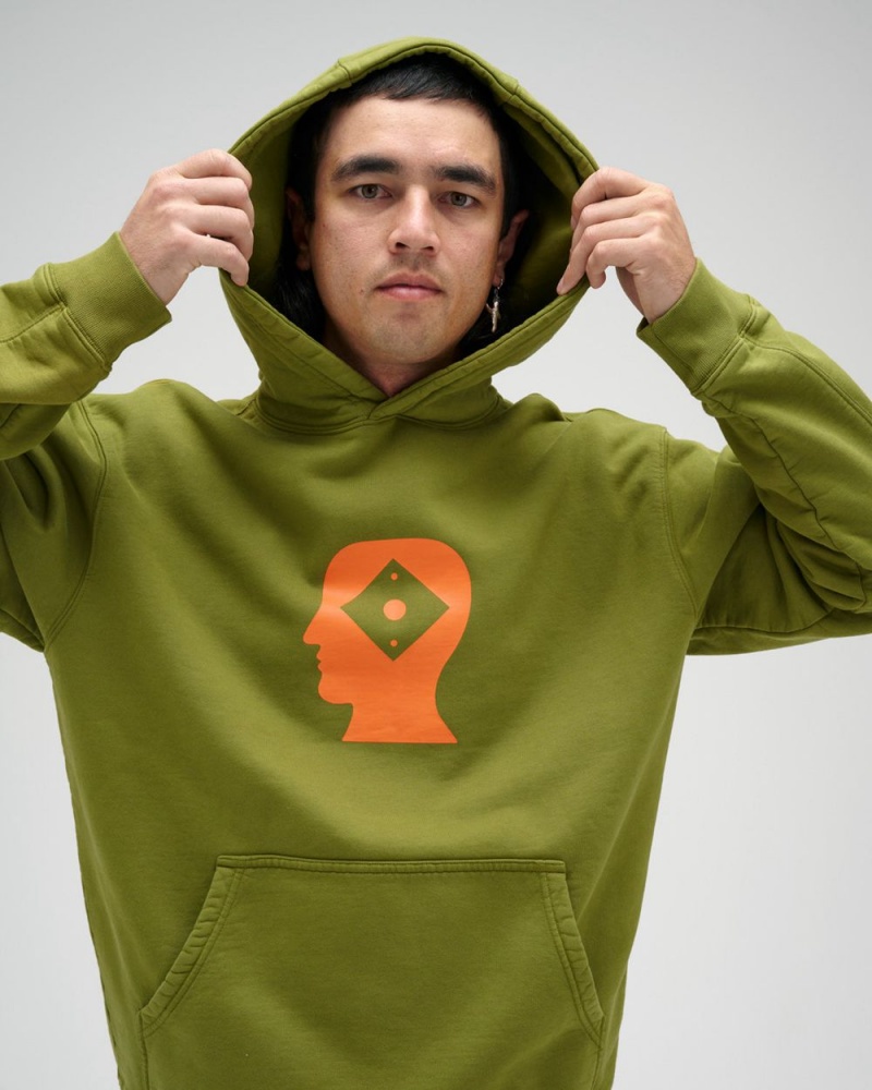 Green Brain Dead X Rapha Logo Lock Sweatshirt Hoodie | AU 8105694-TR