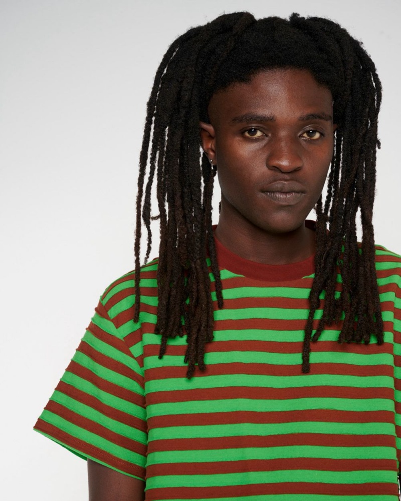 Green Red Brain Dead Denny Blaine Striped T-Shirt | AU 6971235-XE