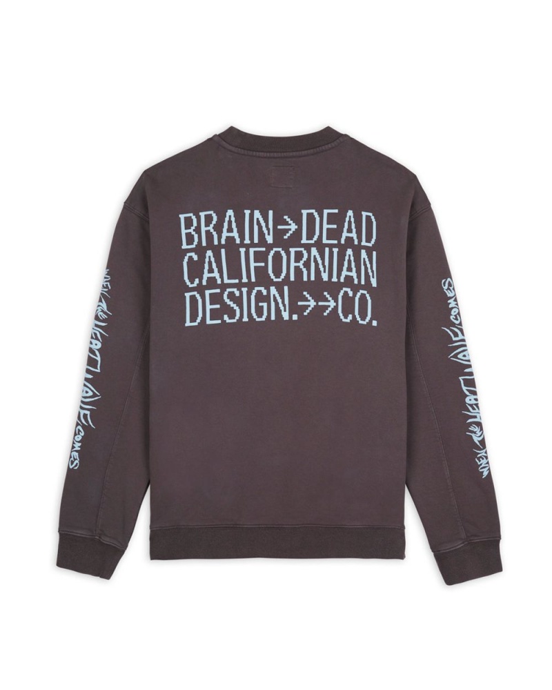 Grey Brain Dead Electronic Attack Crewneck Sweatshirt | AU 3956210-PJ