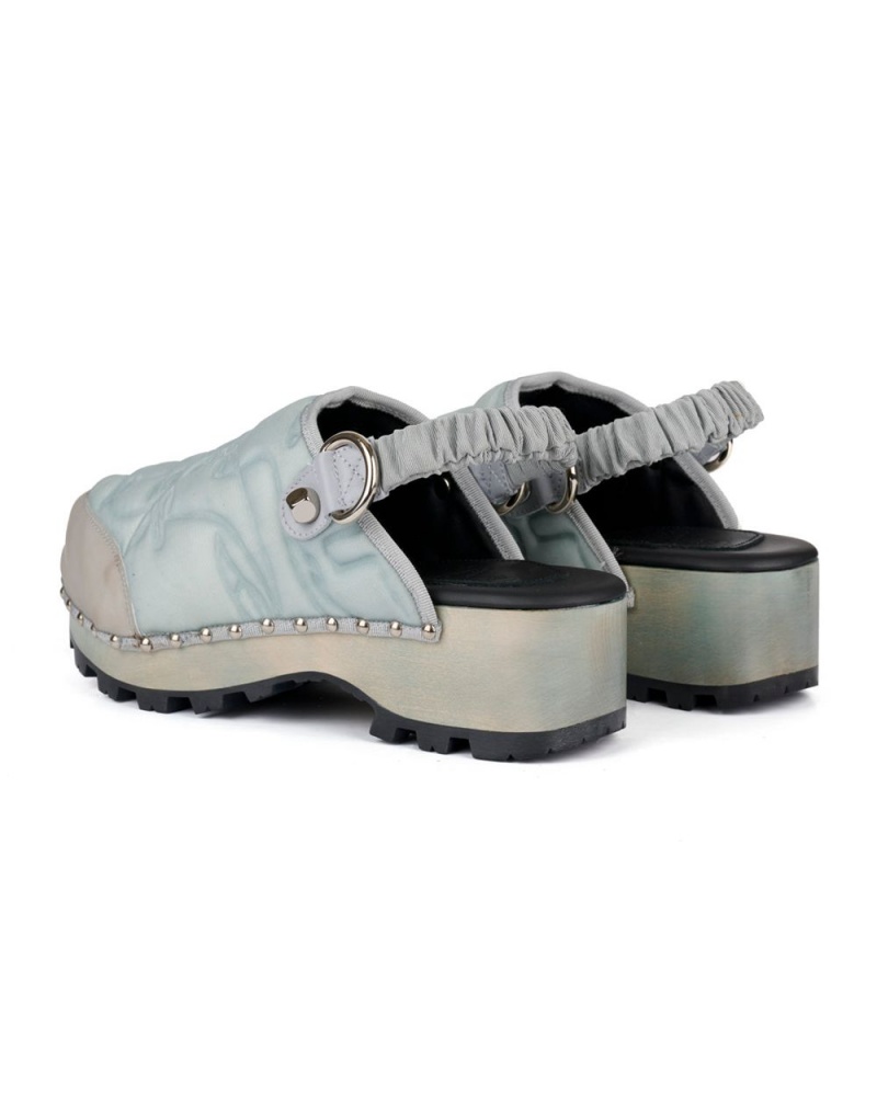 Grey Brain Dead Energy Absorber Debossed Zoccolo Shoes | AU 5602178-LK